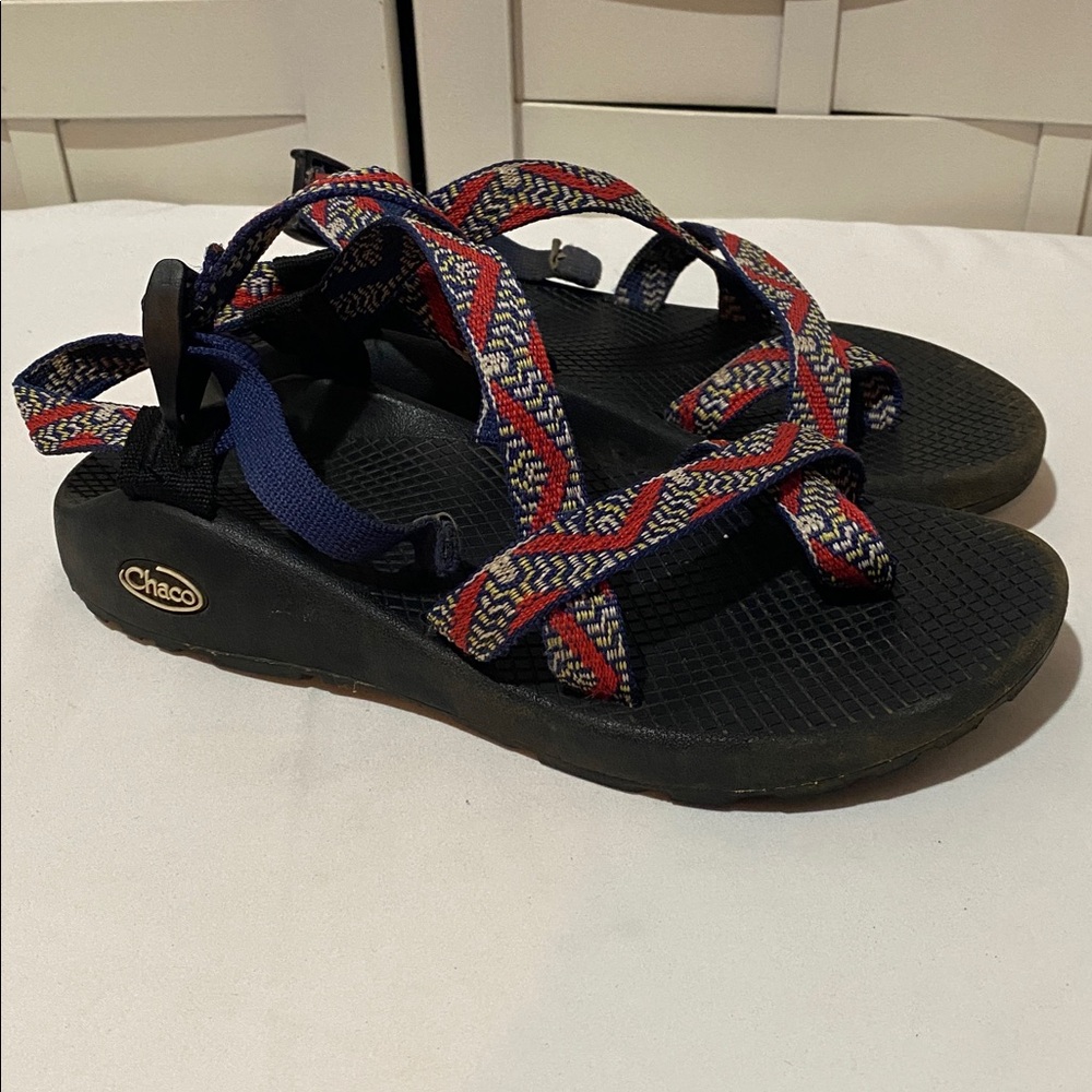 Chaco Z2 Red White and Blue Sandals Adjustable Strap Z/2 “Wicker Mandarin”